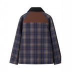 Women's Checked Transition Jacket with Cord Collar and Contrast Trimmings Fashion Glam