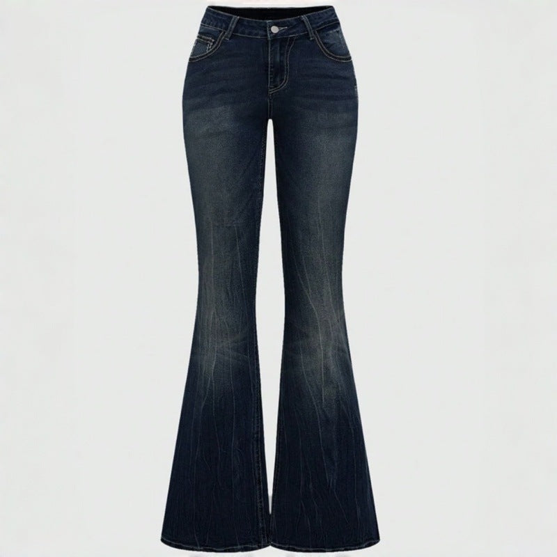 Women Bootcut Jeans with elaborate embroidery and high waist Fashion Glam