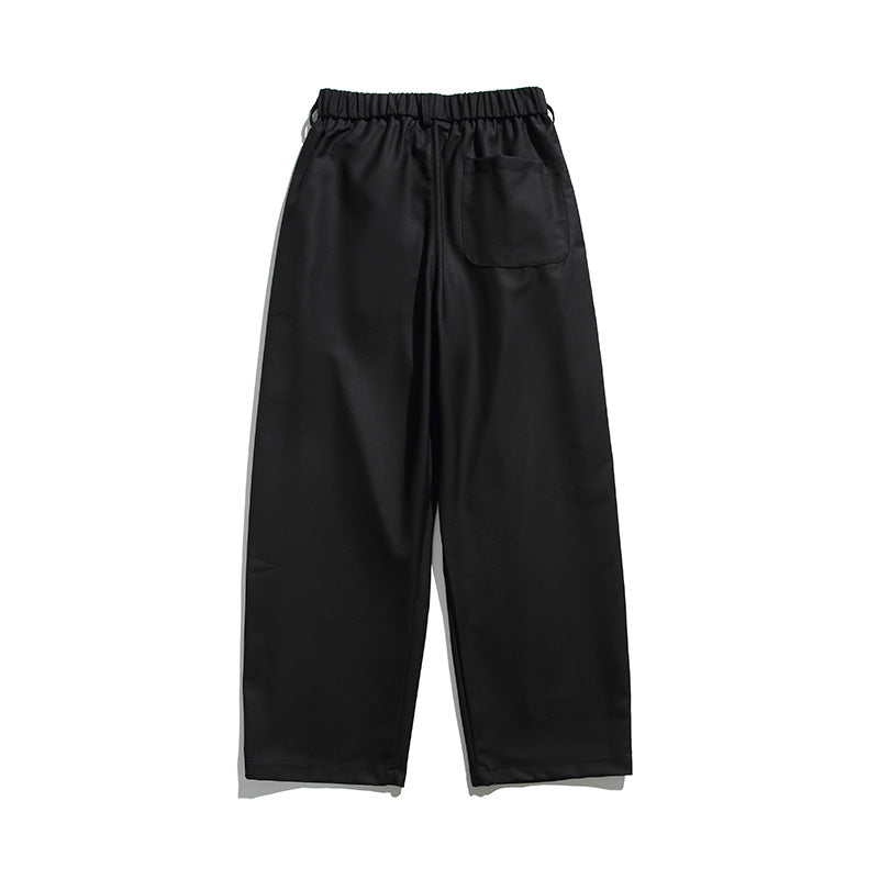 Men's wide pleated pants with elastic drawstring waistband and cropped cut Fashion Glam