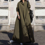 Women's Oversized Shirt Dress in A-Line with Shirt Collar Fashion Glam