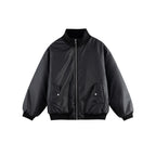 Unisex Boxy Transition Bomber Jacket with Stand Collar and Flap Pockets Fashion Glam