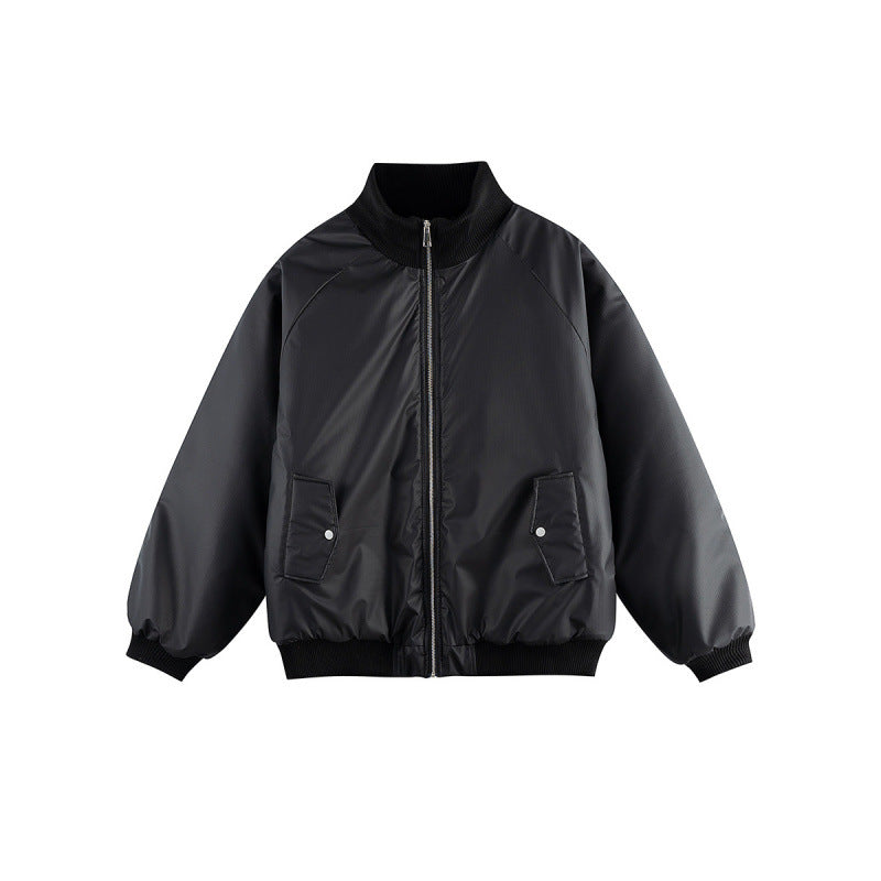 Unisex Boxy Transition Bomber Jacket with Stand Collar and Flap Pockets Fashion Glam