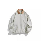 Men's Oversized Blouson with Cord Collar, Snap Button Closure, and Flap Pockets Fashion Glam
