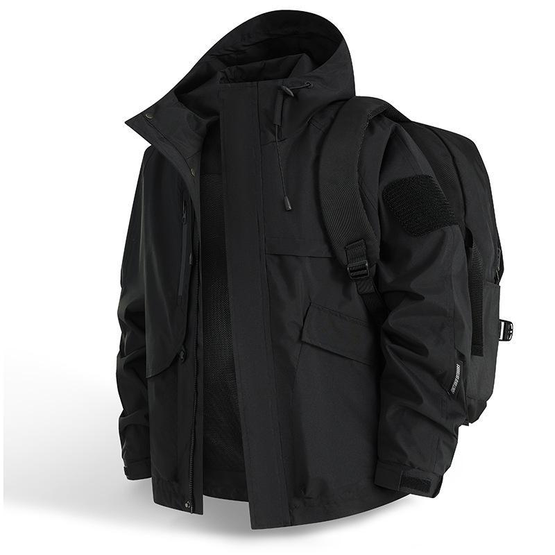 Men's Urban Weather-Resistant Hooded Parka with Multifunctional Pockets and Mesh Lining Fashion Glam