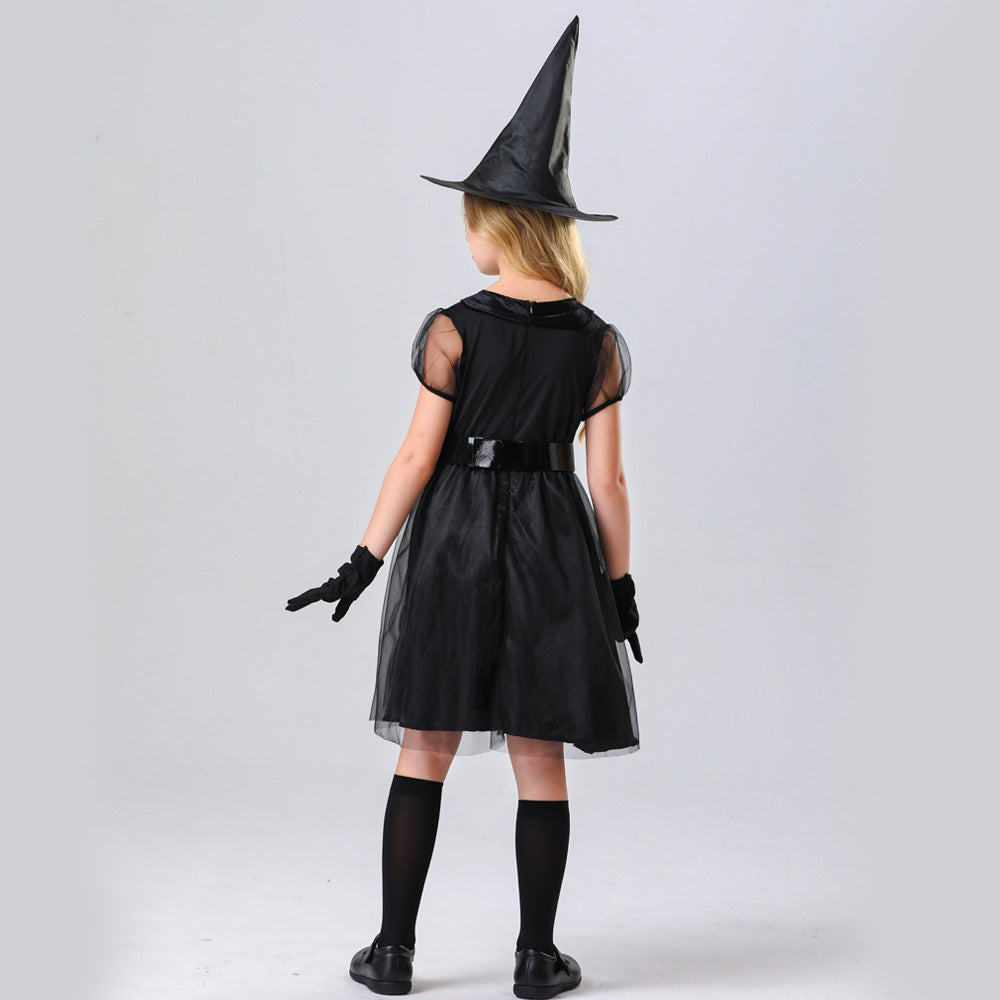 Girl Witch Costume with Tulle Skirt and Accessories Fashion Glam