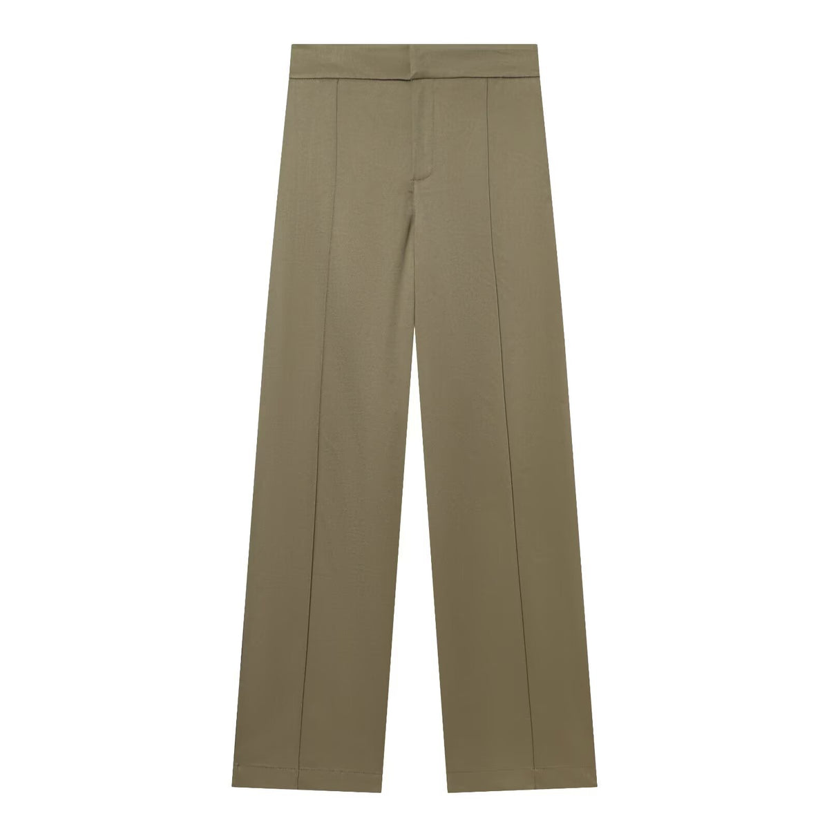 Women's High-Waisted Loose Suit Trousers with Crease and Straight Leg Fashion Glam