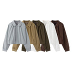 Women's short jacket in cropped bomber style with Kent collar, softshell look and elastic cuffs Fashion Glam