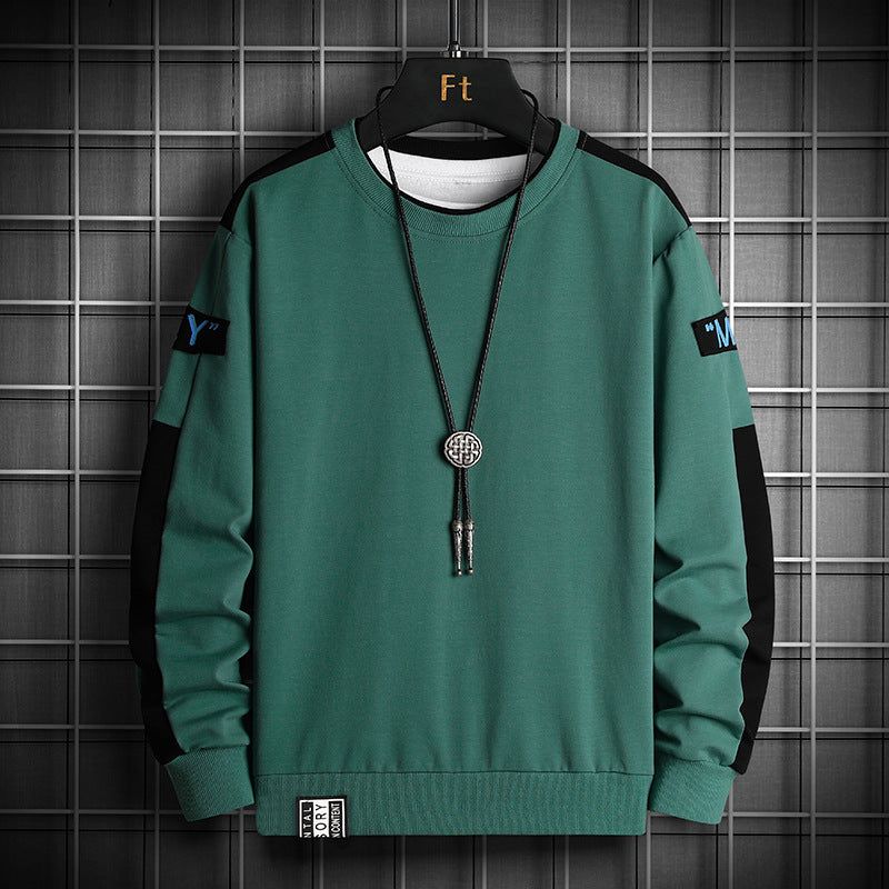Men's Loose Sweatshirt in Urban Layer Look with Shoulder Panels and Ribbed Hem Fashion Glam