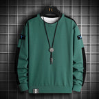 Men's Loose Sweatshirt in Urban Layer Look with Shoulder Panels and Ribbed Hem Fashion Glam