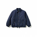 Men's short jacket in worker look with shirt collar, snap button closure and drawstring waistband Fashion Glam