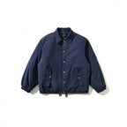 Men's short jacket in worker look with shirt collar, snap button closure and drawstring waistband Fashion Glam