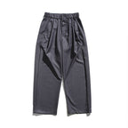 Men's wide pleated pants with elastic drawstring waistband and cropped cut Fashion Glam