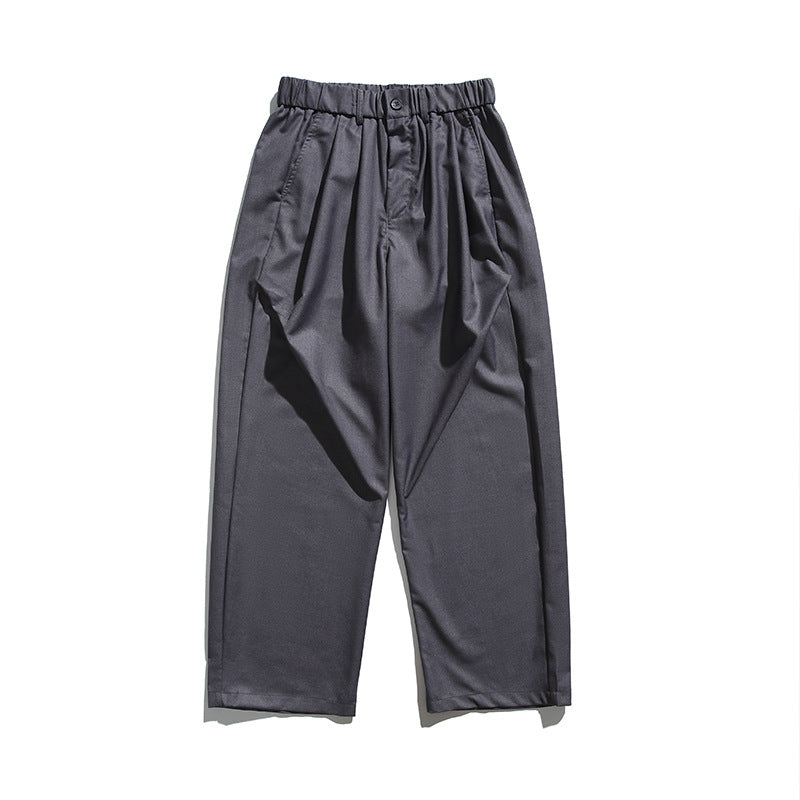 Men's wide pleated pants with elastic drawstring waistband and cropped cut Fashion Glam
