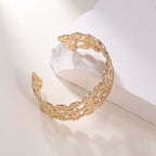 Women's Open Bangle in Modern Bamboo Design Fashion Glam