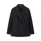 Women's Oversize Relax Blazer with Dropped Lapel and Patch Paspel Pockets Fashion Glam