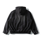 Unisex Boxy Hooded Jacket made of textured cotton blend with full zip and flap pockets Fashion Glam