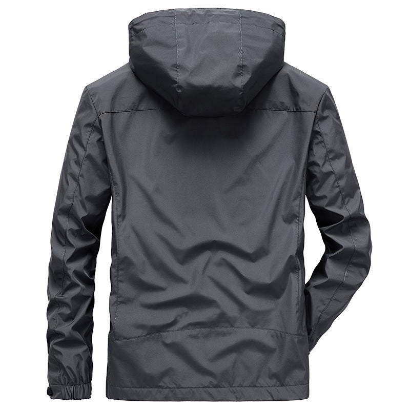 Men's Waterproof Softshell Jacket with Hood and Fleece Lining, Windproof and Breathable Fashion Glam