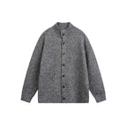Unisex Chunky Knit Oversized Cardigan with Stand-Up Collar and Full Button Placket Fashion Glam