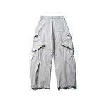 Men's wide cargo pants with asymmetrical flap pockets and cropped leg Fashion Glam