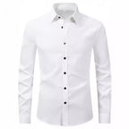 Men's elegant long-sleeve shirt made of high-quality cotton with modern collar Fashion Glam