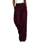 Women's Wide Trousers with Elegant Pleats Fashion Glam