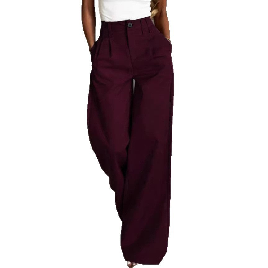 Women's Wide Trousers with Elegant Pleats Fashion Glam