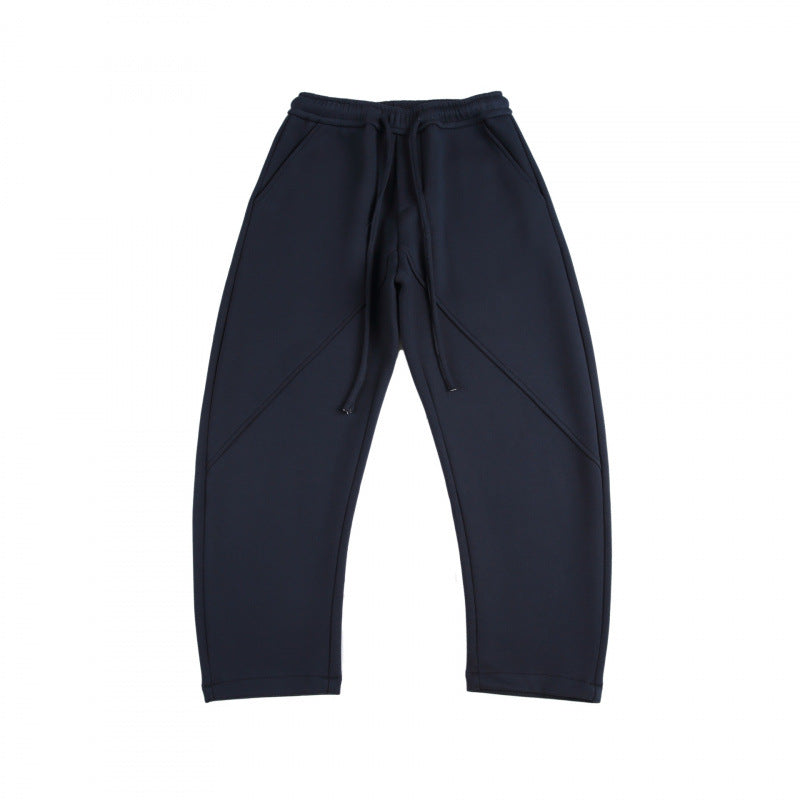 Unisex Wide Tech Jogging Pants with Diagonal Seam Design, Elastic Waistband and Drawstring Fashion Glam