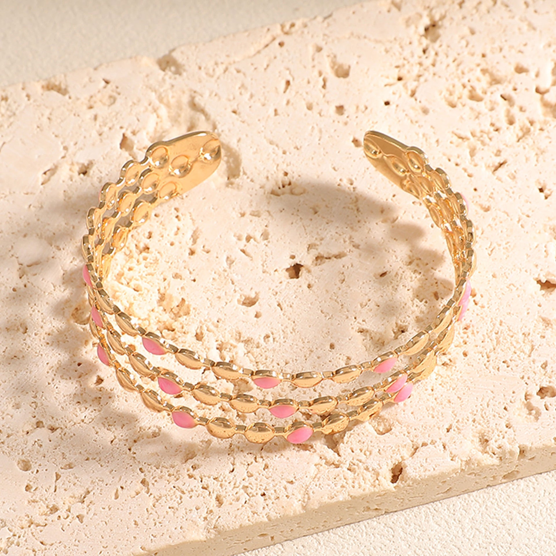 Women Open Bangle with Artistic Relief Design Fashion Glam