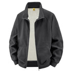 Men's Insulated Plush Lined Sweat Jacket with Stand-Up Collar and Concealed Inner Pockets Fashion Glam