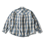 Unisex Lockered Check Flannel Overshirt with Applied Chest Pocket and Rounded Hem Fashion Glam