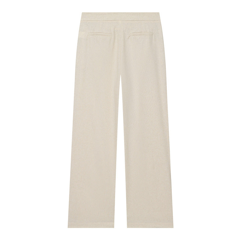 Women wide high-waisted fabric trousers with crease and straight leg Fashion Glam