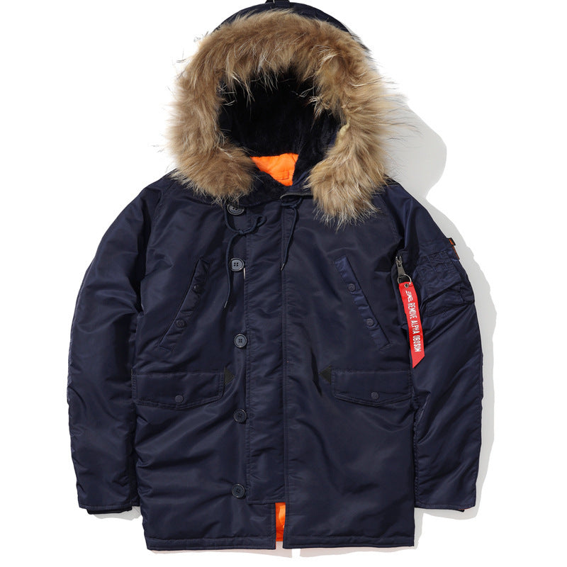 Men's Heavy Thermal Parka in Expedition Style with Faux Fur Hood and Multi-Pockets Fashion Glam