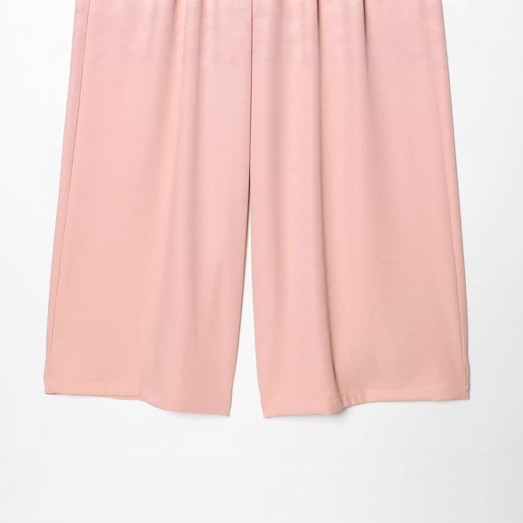 Women's High-Waisted Palazzo Pants with Wide Leg and Piping Pockets Fashion Glam