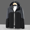 Men's Lightweight Softshell Windbreaker with Hood, Water-Repellent Membrane and Zipper Pockets Fashion Glam