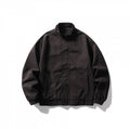 Men's short blazer in a minimalist worker look made of heavy canvas with stand-up collar Fashion Glam