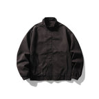 Men's short blazer in a minimalist worker look made of heavy canvas with stand-up collar Fashion Glam