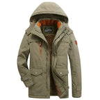 Men's insulated parka with teddy lining, hood and multifunction pockets Fashion Glam
