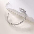 Women's Open Bangle in Modern Bamboo Design Fashion Glam