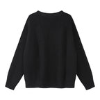Unisex Boxy-Bulky-Knit-Cardigan with V-Neck, Button Placket and Raglan Sleeves Fashion Glam