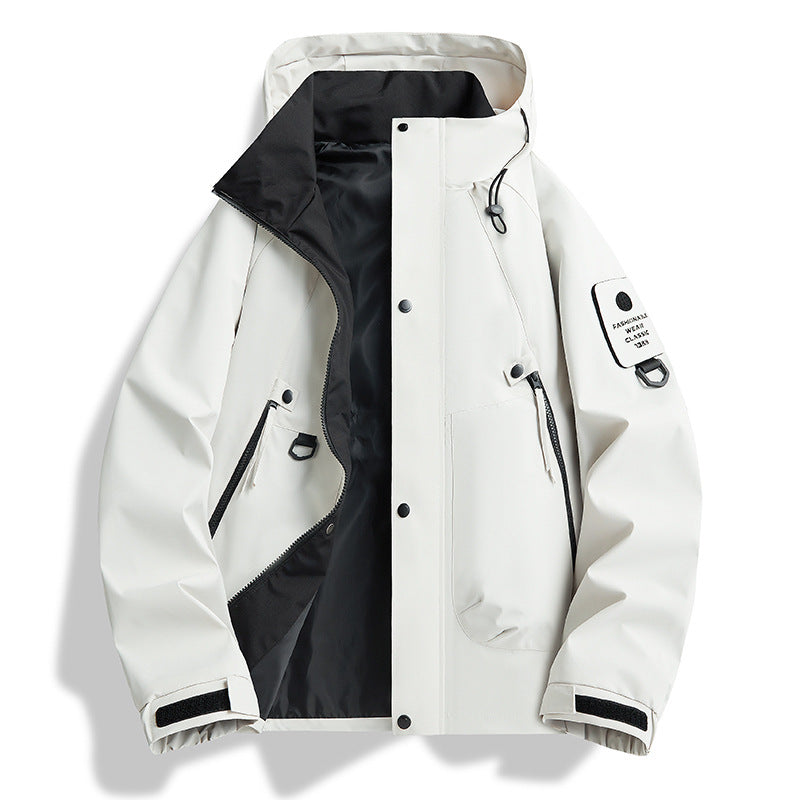 Men's minimalist weatherproof parka with contrast lining and utility details Fashion Glam