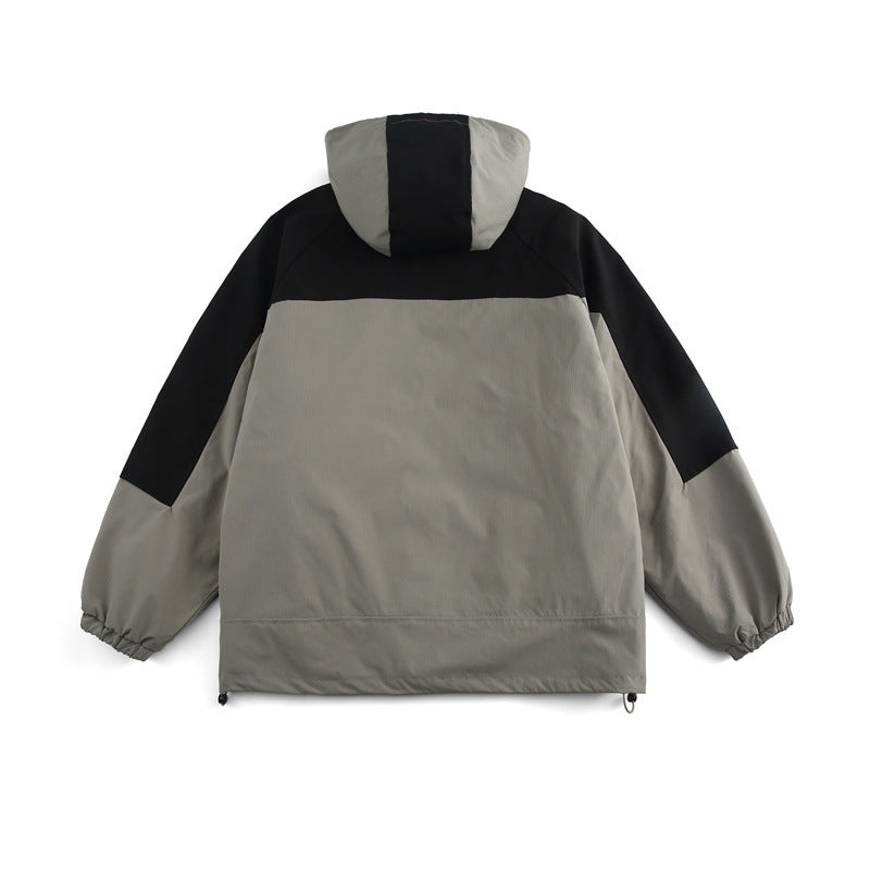 Unisex Boxy-Technical Hooded Jacket with Raglan Sleeves, Water-Repellent Shell and Drawstring Hem Fashion Glam