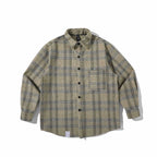 Unisex Boxy Overshirt made of wool blend with check pattern and chest pocket Fashion Glam