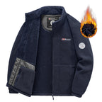 Men's Insulating Zip Fleece Jacket with High Collar and Soft Teddy Lining Fashion Glam