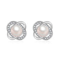 Ladies earrings with artistic pearl design and sparkling zirconia Fashion Glam
