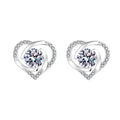 Ladies earrings in elegant heart design with shimmering zirconia Fashion Glam