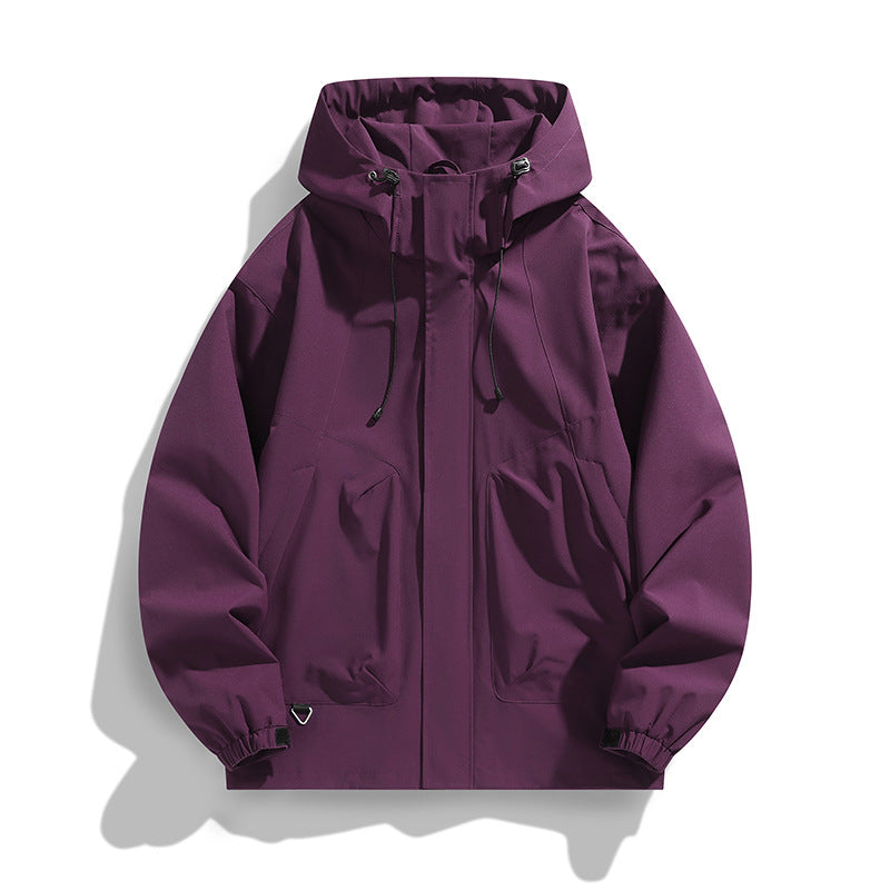 Unisex Lightweight Waterproof Utility Hoodie Jacket with Adjustable Cuffs and Large Pockets Fashion Glam
