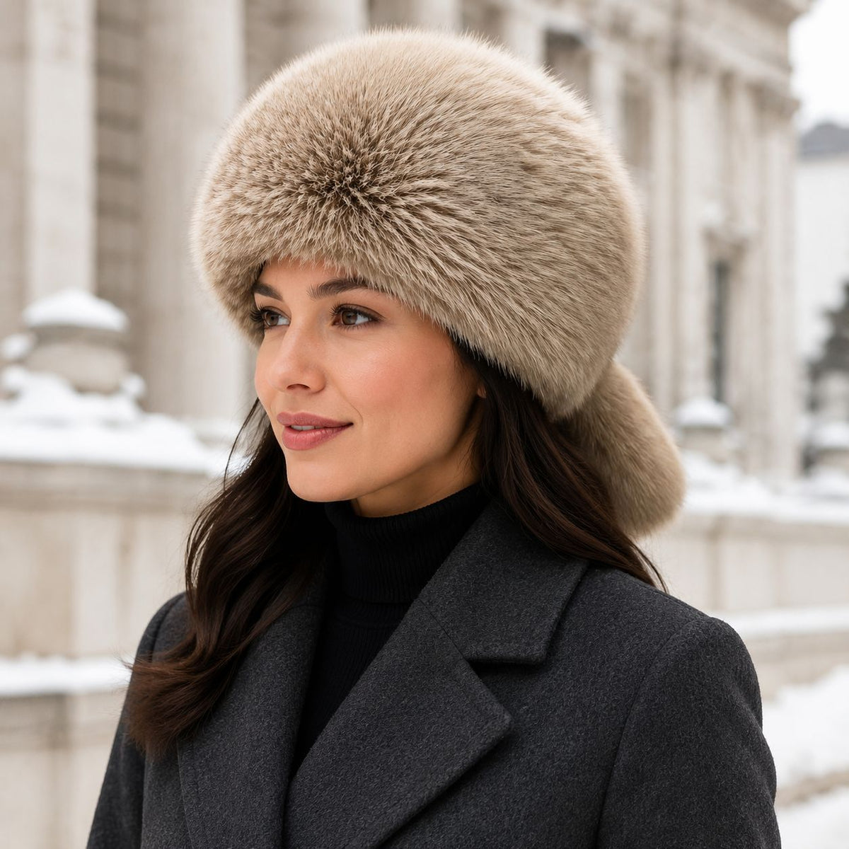 Ladies Luxurious Faux Fur Ushanka with Ear Flaps and Soft Lining Fashion Glam