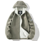 Women's Hooded Fleece Jacket with Warm Teddy Lining and Zipper Fashion Glam