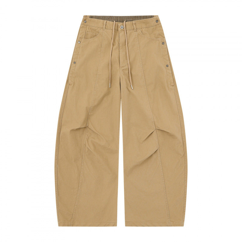 Unisex Wide Balloon Pants with Elastic Waistband, Drawstring, and Distinctive Seam Panels Fashion Glam