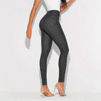 Women High-Waisted Sculpting Skinny Jeans with Waist-Shaping V-Waistband and Push-Up Effect Fashion Glam